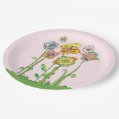 Whimsistische Blume Pappteller (Schrägansicht)