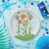 Whimsistische Blume Pappteller (Party)