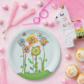 Whimsistische Blume Pappteller (Party)