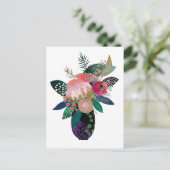 Whimsistische Blume Postkarte (Stehend Vorderseite)