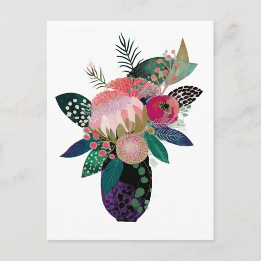 Whimsistische Blume Postkarte (Vorderseite)