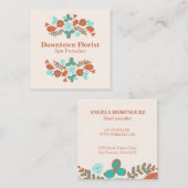 Whimsistische Blume Quadratische Visitenkarte (Vorne/Hinten)