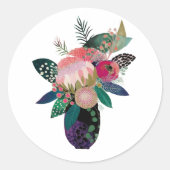 Whimsistische Blume Runder Aufkleber (Vorderseite)