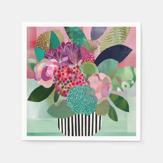 Whimsistische Blume Serviette (Vorderseite)