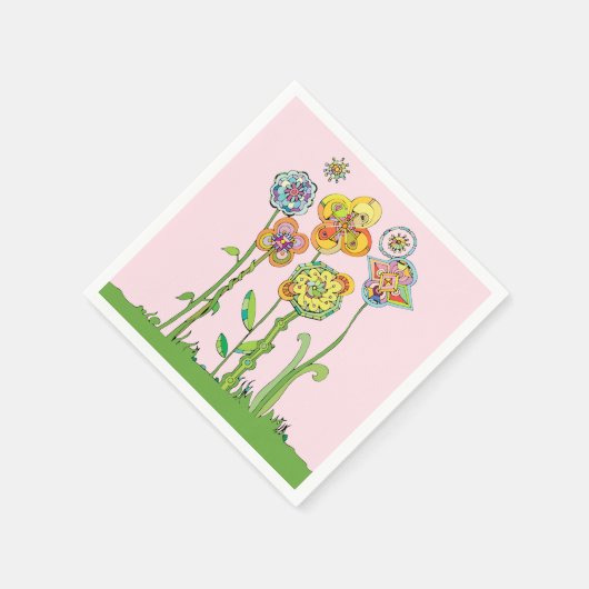 Whimsistische Blume Serviette (Ecke)