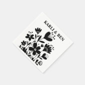 Whimsistische Blume Serviette (Ecke)