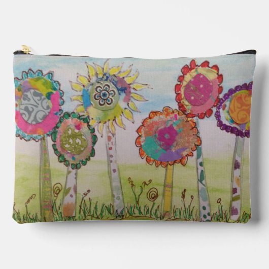 Whimsistische Blume Zubehörtasche (Vorderseite)