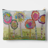 Whimsistische Blume Zubehörtasche (Rückseite)