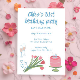 Whimsistische Geburtstagsparty Girlie Niedlich Cus Einladung