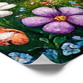 Whimsistische Hütte mit Kaninchen Poster (Ecke)