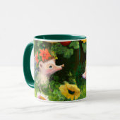Whimsistische Igel in einem englischen Garten Tasse (Vorderseite Links)