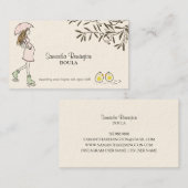 Whimsistische Illustrierte Hebamme Doula schwanger Visitenkarte (Vorne/Hinten)