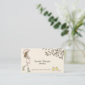 Whimsistische Illustrierte Hebamme Doula schwanger Visitenkarte (Stehend Vorderseite)