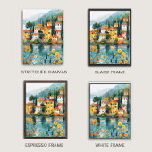 Whimsistische Italienische Seeblick Leinwanddruck