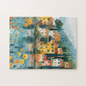 Whimsistische Italienische Seeblick Puzzle (Horizontal)