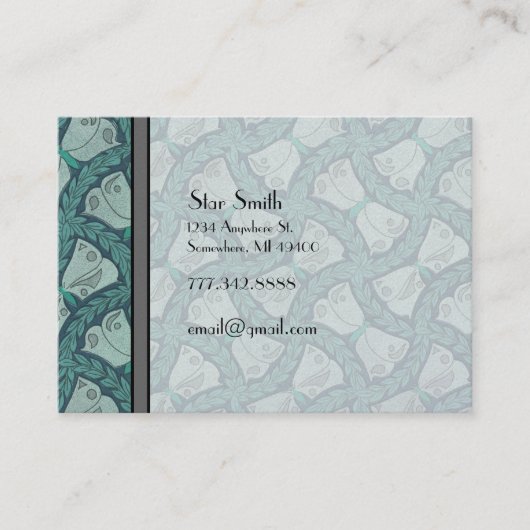 Whimsistische Jugendstil-Vintage Schmetterlingssze Visitenkarte (Vorderseite)