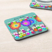 Whimsistische Keramik der Sozialarbeiter Getränkeuntersetzer (Linke Seite)