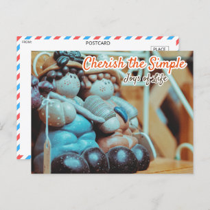 Whimsistische Keramik Vintag Postkarte