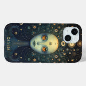 Whimsistische kosmische Alien Personalisierte Kuns Case-Mate iPhone Hülle (Rückseite (Horizontal))
