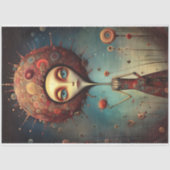 Whimsistische künstlerische kosmische Blumenfantas Seidenpapier (Vorderseite)