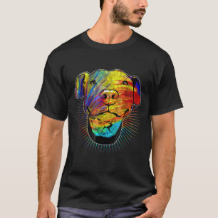 Whimsistische künstlerische Psychedelic Pitbull T-Shirt