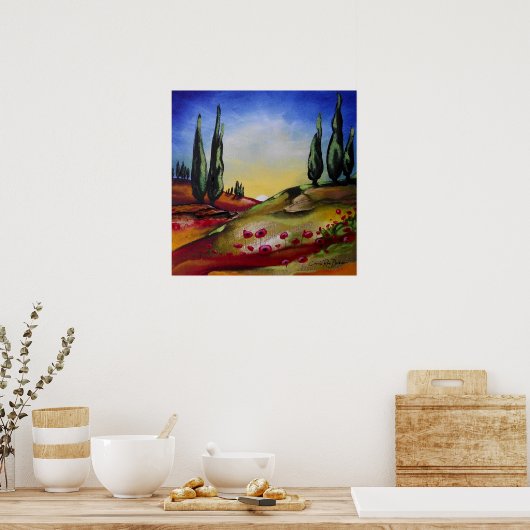 Whimsistische Landschaft Poster (Küche)