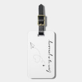 Whimsistische Liebe ist eine Reise in Schwarz und  Gepäckanhänger (Vorderseite vertikal)