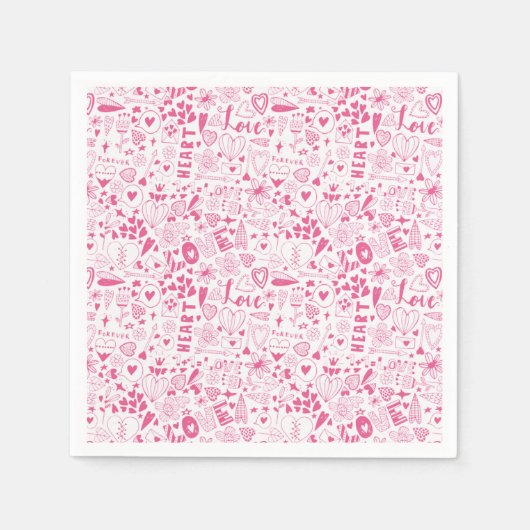 Whimsistische Liebe Serviette (Vorderseite)