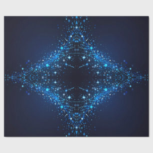 Whimsistische Niedliche Glitzern auf Deep Blue Geschenkpapier