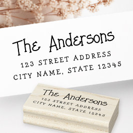 Whimsistische niedliche Typografie Rücksendeadress Gummistempel