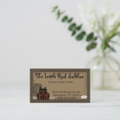 Whimsistische primitive Red Saltbox Business Card Visitenkarte (Stehend Vorderseite)