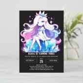 Whimsistische Prinzessin Birthday Einladung (Stehend Vorderseite)
