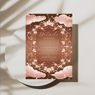 Whimsistische Rose Gold Verzierte Blumendetails Begleitkarte