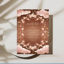 Whimsistische Rose Gold Verzierte Blüte Save the D