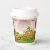 Whimsistische Rose Pink Sky Pumpkin Beförderung Ge Pappbecher (Vorderseite)