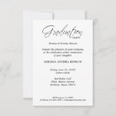 Whimsistische Script Typografy Graduate High Schoo Einladung (Rückseite)