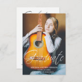 Whimsistische Script Typografy Graduate High Schoo Einladung (Vorne/Hinten)