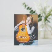 Whimsistische Script Typografy Graduate High Schoo Postkarte (Stehend Vorderseite)