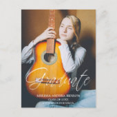 Whimsistische Script Typografy Graduate High Schoo Postkarte (Vorderseite)