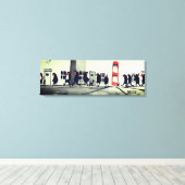 Whimsistische Straßenkunst Gestrichen Canvas Print Leinwanddruck (Insitu (Holzboden))