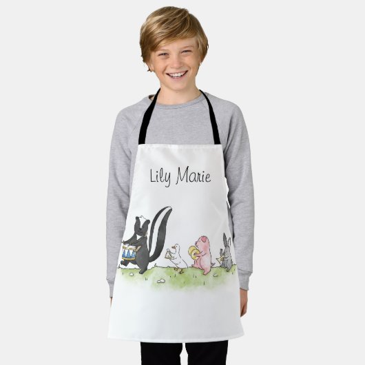 Whimsistische Tiere Marching Band Personalisiert Schürze (Getragen)