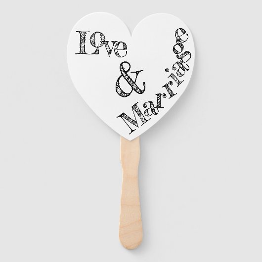 Whimsistische Typografie Liebe & Ehe Personalisier Fächer (Rückseite)
