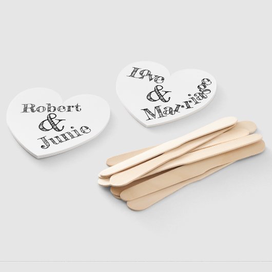 Whimsistische Typografie Liebe & Ehe Personalisier Fächer (Non-assembled)