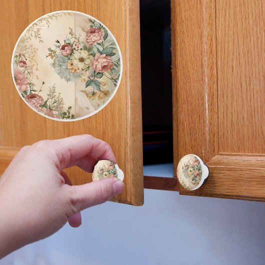 Whimsistische Viktorianische Rose Keramikknauf