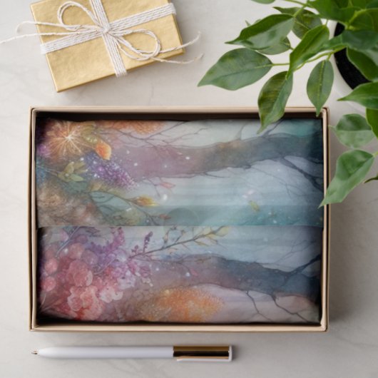 Whimsistische Violinist Raccoon Wildblumen Dekoupa Seidenpapier (Geschenk)