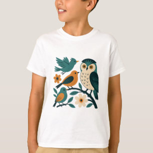Whimsistische Waldvögel - Schale und Schwangvögel T-Shirt