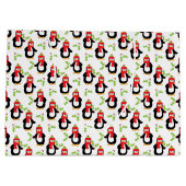 Whimsistische Weihnachtspinguine Große Geschenktas Geschenktüte (Rückseite)