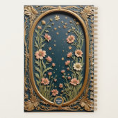 Whimsistische Wildblume Abend Art Nouveau Monogram Planer (Rückseite)