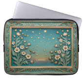 Whimsistische Wildblume Abend Jugendstil Aquamarin Laptopschutzhülle (Vorderseite)