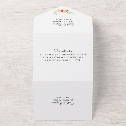 Whimsistische Wildblume All In One Einladung (Außenbereich)